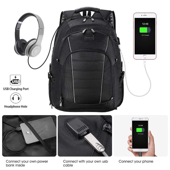 Extra Large Travel Backpack with USB Charging - Picture 3 of 11